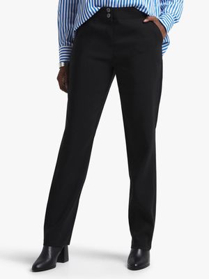 Jet Women's Straight Leg Bengaline Smart Pants in Black