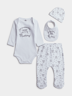 Jet Baby White/Grey 5 Piece Gift Set