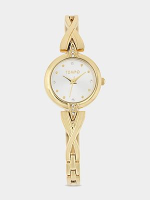 Tempo Ladies Gold Toned Bangle Watch