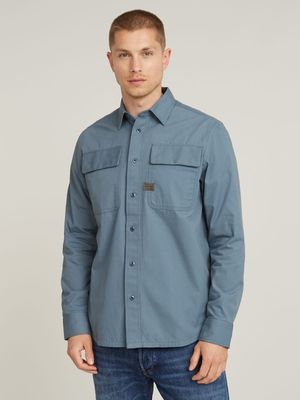 G-Star Men's  CPO Regular Medium Blue Shirt