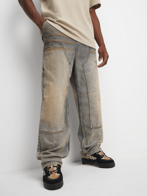 Redbat Men's Heavy Treated Baggy Carpenter Jeans