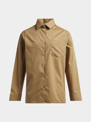 Jet Girls Khaki Long Sleeve School Shirt