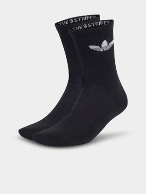 adidas Original Unises Trefoil Crew Black Socks