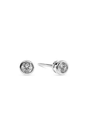 Miss Swiss Sterling Silver Cubic Zirconia Tube Set Stud Earrings