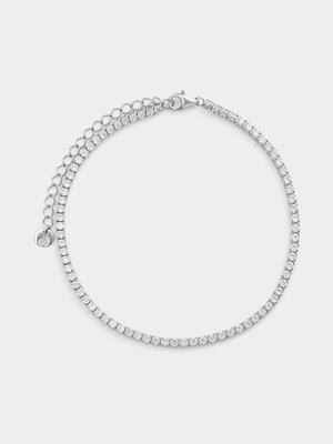 Sterling Silver Cubic Zirconia Fine Tennis Bracelet