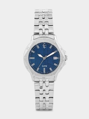 Legacy Neptune Steel Blue Mother Of Pearl Dial Bracelet Stainless Steel Watch 36mm