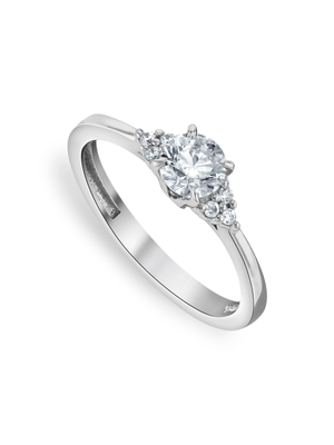 White Gold Moissanite Side Trio Women’s Ring