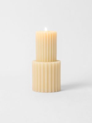 Stepped Pillar Candle White15cm