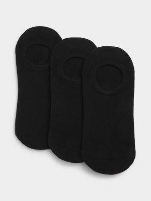 Fabiani Men's Black 3 Pack Invisible Socks