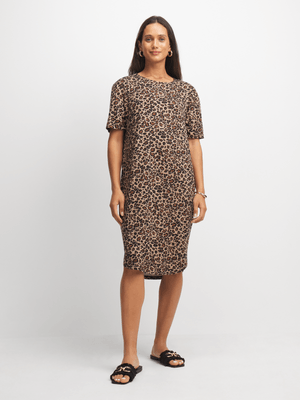 Women's Animal Print T-Shirt Dress