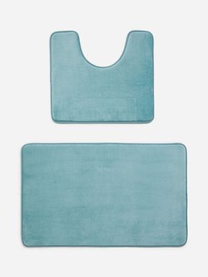 Jet Home Sage Green 2 Piece Memory Foam Bath Mat