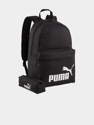 Puma Phase Black Backpack Set