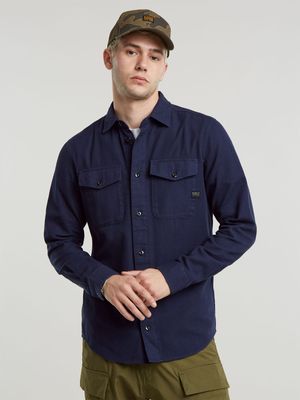 G-Star Men's Marine Navy Slim Shirts