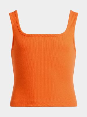 Jet Older Girls Orange Rib Vest