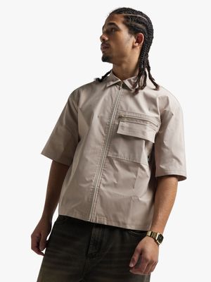 Men's Stone Zip Up Utility Shirt