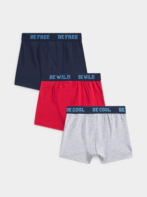 Jet Younger Boys Multicolour 3 Pack Trunks