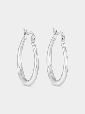 Sterling Silver Twisted Hoop Earrings