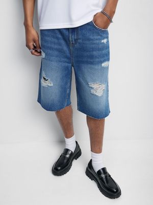 Men's Medium Wash Bermuda Denim Shorts