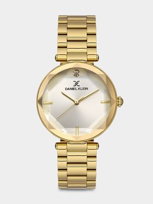 Daniel Klein Gold Plated Silver Tone Dial Bracelet Watch