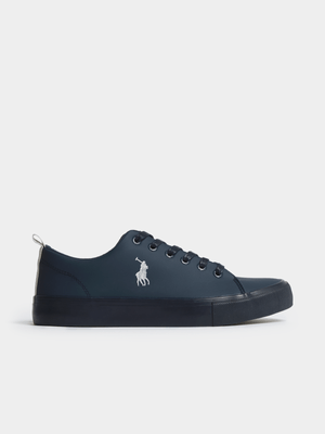 Women's Polo Navy Classic Leather Sneakers