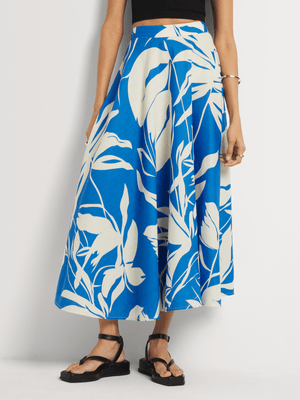 Printed A-Line Maxi Skirt