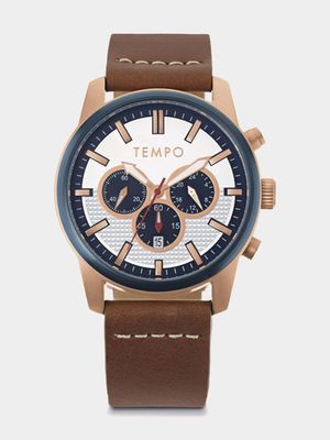 Tempo Men's Analogue Leather Watch