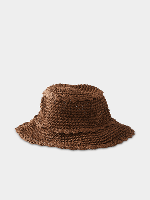 Women's Cotton On Brown Emme Straw Bucket Hat