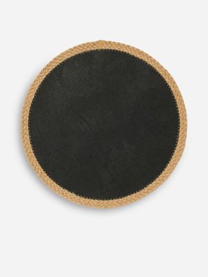 Jute Edge Placemat Black 38cm