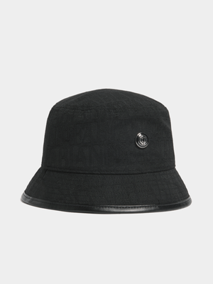 Fabiani Men's Black Jacquard Monogram Bucket Hat