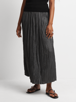 Jet Women's Charcoal Grey Pleated Skirt