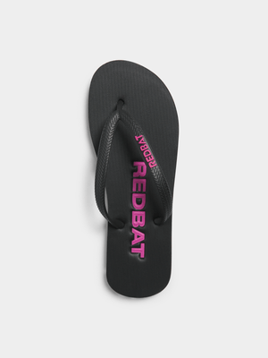 Redbat Athletics Women's Black/Pink Flip Flop