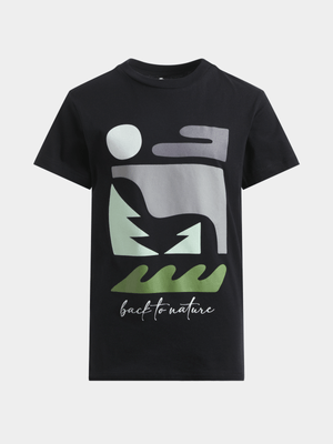 Jet Teen Boys Black Back To Nature T-Shirt