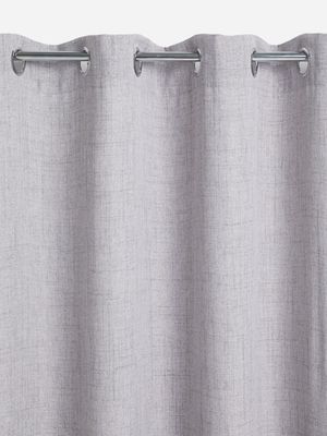 Jet Home Grey Linen Look Eyelet Curtain