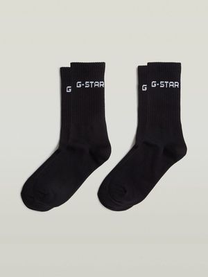 G-Star Men's Sport 2 Pack Black Socks