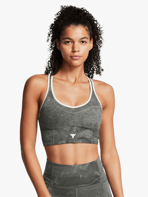 Womens Under Armour Project Rock Infinity Green Sports Bra