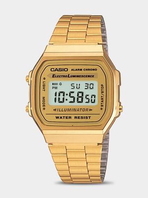 Casio Retro Digital Stainless Steel Gold Tone Watch