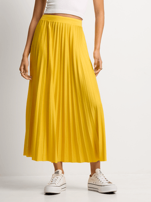 Jet Women's Chartreuse Sunray Pleated Skirt