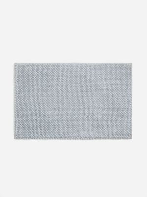 Jet Home Silver Chenille Memory Foam Bath Mat