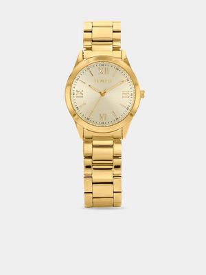 Tempo Men’s Gold Tone Bracelet Watch