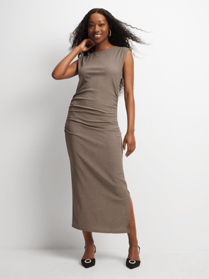 Jet Women's Taupe Textured Bodycon Dress