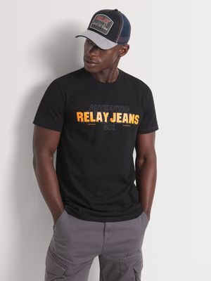 Men's Relay Jeans Slim Fit Outline Pop Black Graphic T-Shirt