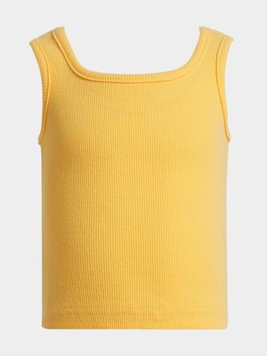 Jet Younger Girls Yellow Rib Vest