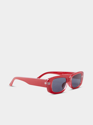 Women's Cotton On Red Abby Rectangle Sunglasses