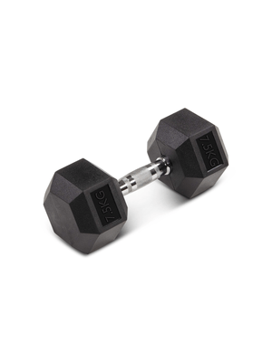 Everlast Hex 7.5kg Rubber Dumbbells - weights