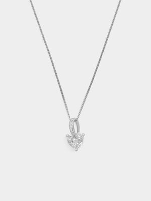 Sterling Silver Cubic Zirconia Heart Loop Pendant