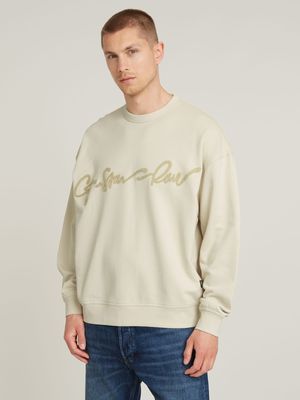 G-Star Men's Chenille G-Script White Sweatshirt