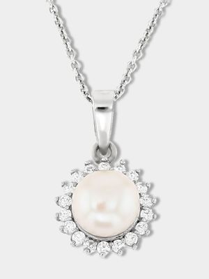 Sterling Silver Daisy Pearl Pendant