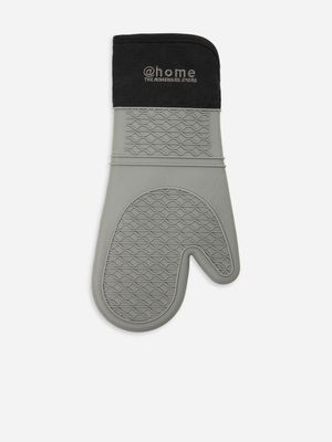 oven glove long arm single silicone grey