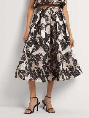 Luella Brocade A-Line Midi Skirt