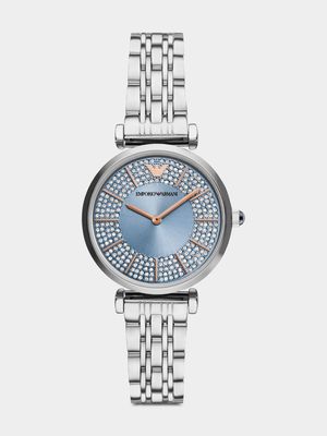 Emporio Armani Blue Dial Stainless Steel Bracelet Watch